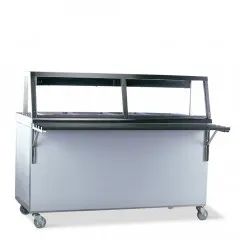 Uitgiftebalie Warm 4x 1/1 GN incl. opzetetage en warmhoudlamp
