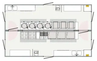 Warme keuken (set van twee 10m units)